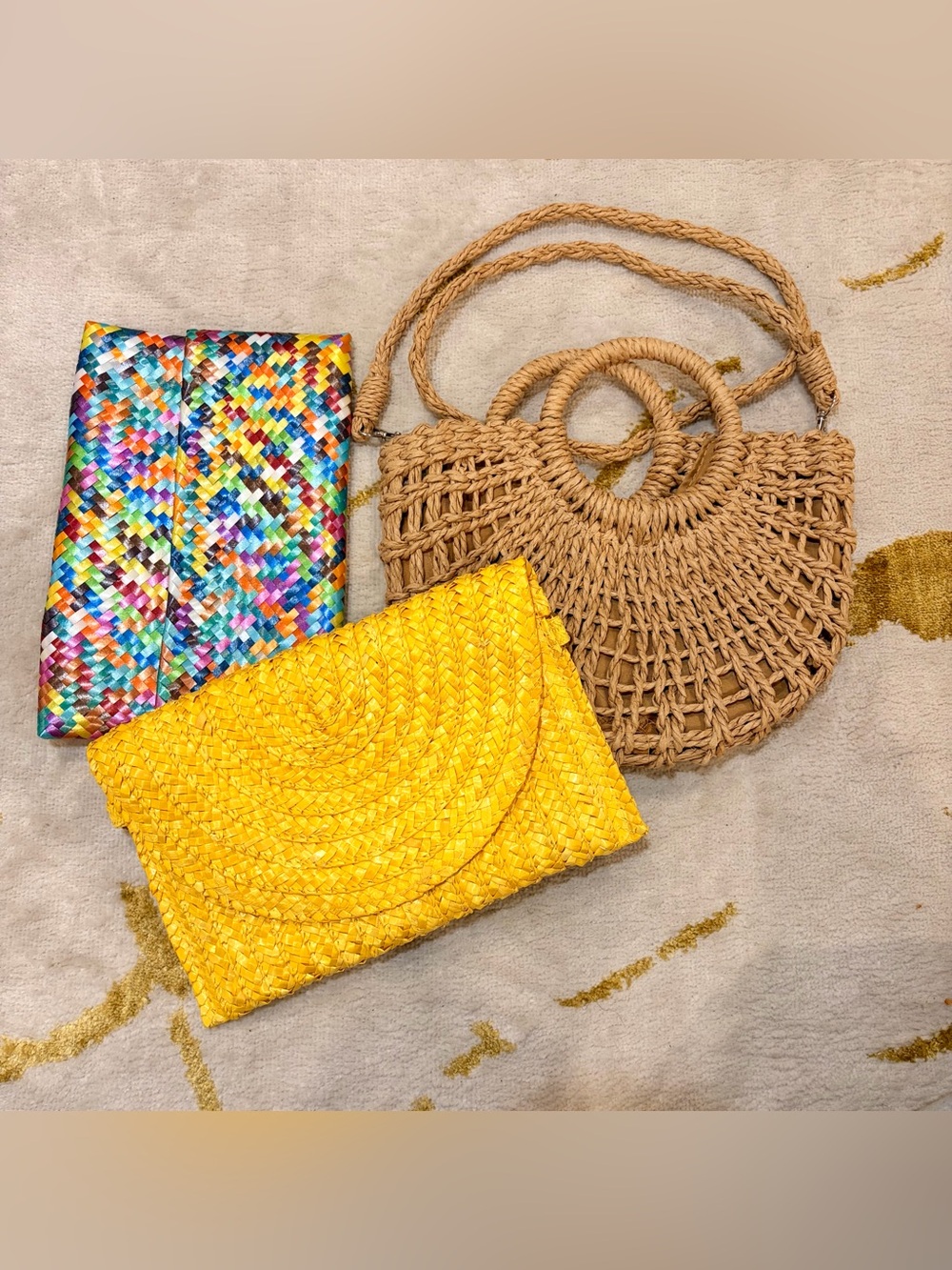 🚨Bundle Deal🚨 3-Piece Woven Purse Bundle | Straw Crossbody + 2 Clutches